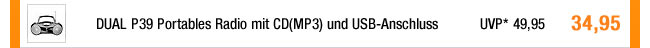 DUAL P39 Portables Radio mit CD(MP3) und USB-Anschluss 