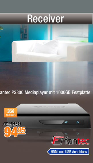 Fantec P2300 Mediaplayer mit 1000GB Festplatte 