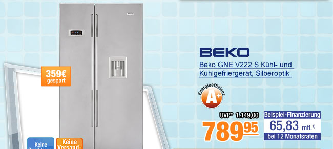 Beko GNE V222 S K&uuml;hl- und K&uuml;hlgefrierger&auml;t, Silberoptik 