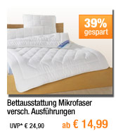 Bettausstattung Mikrofaser, versch. Ausf&uuml;hrungen