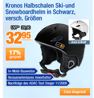 Kronos Halbschalen Ski-und Snowboardhelm in schwarz, verschiedene Gr&ouml;&szlig;en