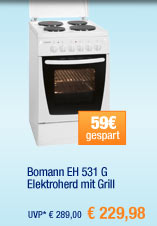  Bomann EH 531 G Elektroherd mit Grill 