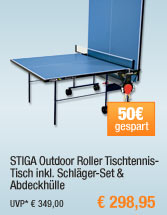 STIGA Outdoor Roller
                                          Tischtennis-Tisch inkl.
                                          Schläger-Set &
                                          Abdeckhülle