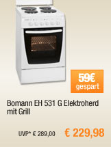 Bomann EH 531 G
                                          Elektroherd mit Grill