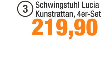 Schwingstuhl Lucia Kunstrattan, 4er-Set