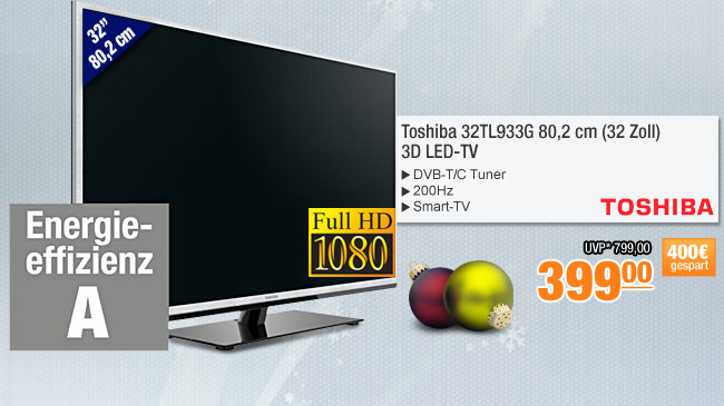 Toshiba 32TL933G 80,2
                                            cm (32 Zoll) 3D LED-TV