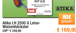 Atika LH 2500 G Leise-Walzenh&auml;cksler - Made in Germany 
