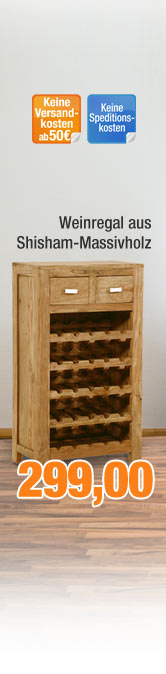 Weinregal aus Shisham-Massivholz