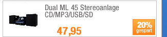 Dual ML 45 Stereoanlage
                                            CD/MP3/USB/SD 