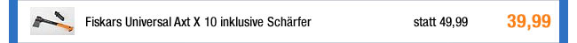 Fiskars Universal Axt X 10 inklusive Sch&auml;rfer 