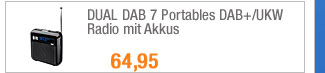 DUAL DAB 7 Portables
                                            DAB+/UKW Radio mit Akkus 