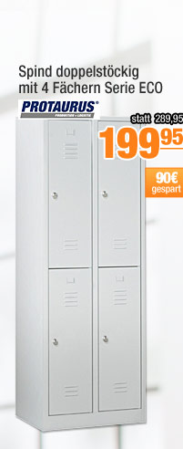 Spind doppelst&ouml;ckig mit 4 F&auml;chern Serie ECO 