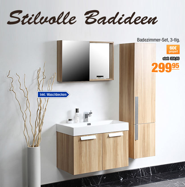 Badezimmer-Set, 3-tlg.