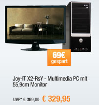 Joy-IT X2-RsY - Multimedia PC mit 55,9cm Monitor