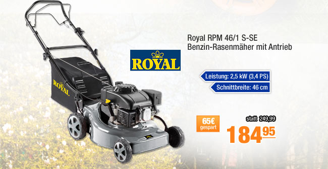 Royal RPM 46/1 S-SE Benzin-Rasenm&auml;her mit Antrieb 