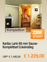 Karibu Larin 68 mm
                                          Sauna-Komplettset Eckeinstieg
                                          