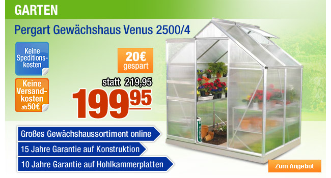 Pergart Gew&auml;chshaus Venus 2500/4 