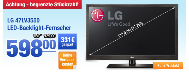 LG 47LV3550 119,3 cm (47 Zoll) LED-Backlight-Fernseher