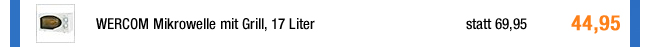 WERCOM Mikrowelle mit Grill, 17 Liter 