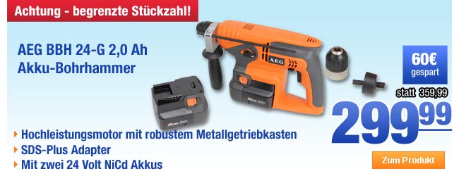 AEG BBH 24-G 2,0 Ah Akku-Bohrhammer