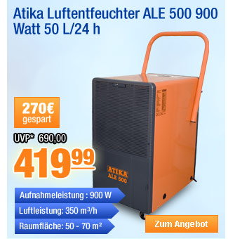Atika Luftentfeuchter ALE 500 900 Watt 50 L/24 h
