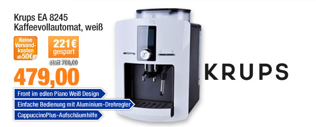 Krups EA 8245 Kaffeevollautomat, wei&szlig; 
