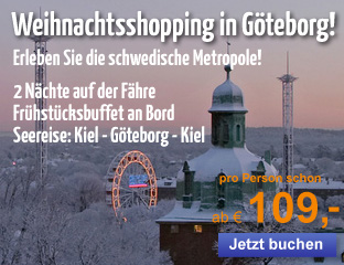 Weihnachtsshopping in Göteborg - Erleben Sie die schwedische Metropole: 2 Nachtfahrten mit der Fähre inkl. Frühstück ab 109 Euro