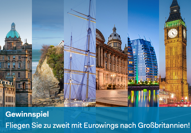 verschiedene UK-Destinationen kombiniert in einem Bild
