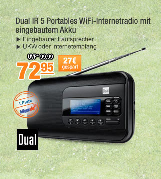 Dual IR 5 Portables
                                          WiFi-Internetradio mit
                                          eingebautem Akku 