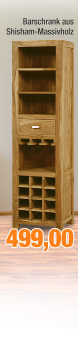 Barschrank aus Shisham-Massivholz
