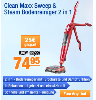 Clean Maxx Sweep & Steam Bodenreiniger 2 in 1