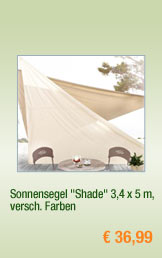 Sonnensegel
                                            "Shade"3,4x5m,
                                            versch. Farben