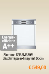  Siemens SN55M589EU
                                            Geschirrspüler-Integriert
                                            60cm 