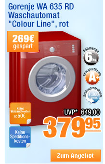 Gorenje WA 635 RD Waschautomat "Colour Line", rot 
