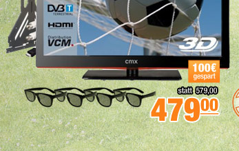 CMX 7422F Widii 107cm (42
                                          Zoll) 3D LCD TV-Set (Kabel +
                                          TV + Wandhalterung) 