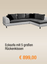 Ecksofa mit 5 gro&szlig;en R&uuml;ckenkissen