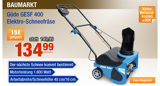 G&uuml;de GESF 400 Elektro-Schneefr&auml;se 