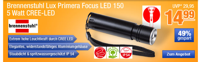 Brennenstuhl Lux Primera
                                          Focus LED 150 - 5 Watt
                                          CREE-LED 
