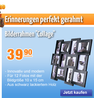 Mit dem innovativen und modernen Bilderrahmen Collage sind Ihre Reiseerinnerungen perfekt gerahmt für nur 39,90 Euro!