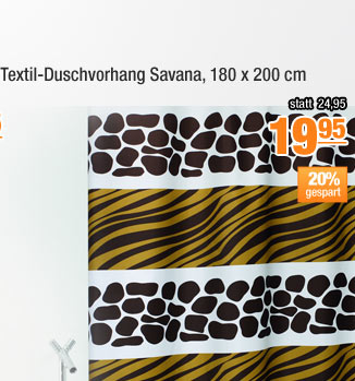 Textil-Duschvorhang Savana, 180 x 200 cm 