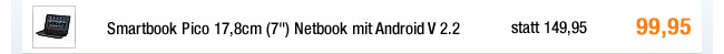 Smartbook Pico 17,8cm (7") Netbook mit Android V 2.2 