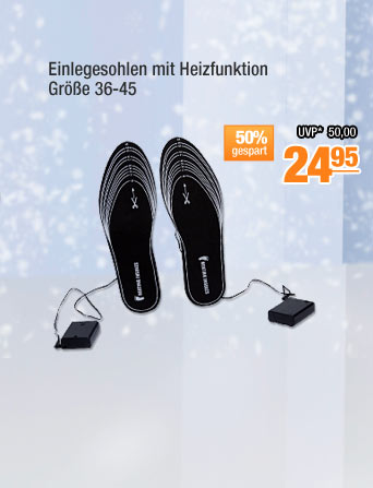Einlegesohlen mit Heizfunktion, Gr&ouml;&szlig;e 36-45