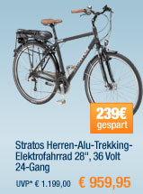 Stratos Herren-Alu-Trekking-Elektrofahrrad 28", 36 Volt, 24-Gang 