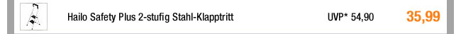 Hailo Safety Plus 2-stufig Stahl-Klapptritt 