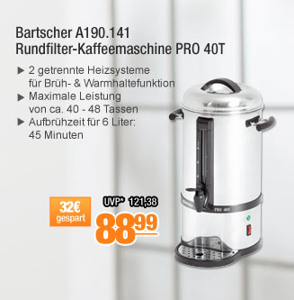Bartscher A190.141 Rundfilter-Kaffeemaschine PRO 40T