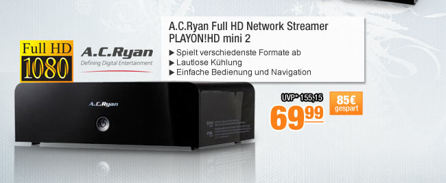 A.C.Ryan Full HD
                                            Network Streamer PLAYON!HD
                                            mini 2 