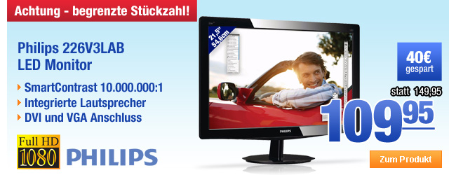 Philips 226V3LAB 54,6cm (21,5") LED Monitor