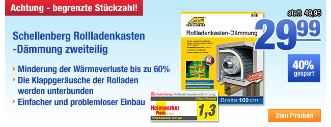 Schellenberg Rollladenkasten-D&auml;mmung zweiteilig