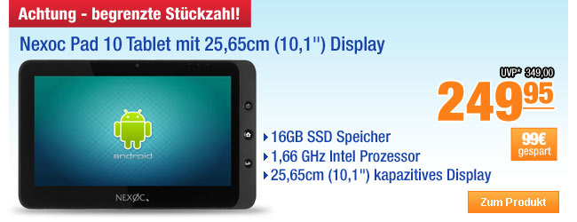 Nexoc Pad 10 Tablet mit 25,65cm (10,1") Display 