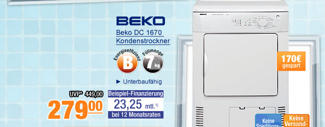Beko DC 1670 Kondenstrockner